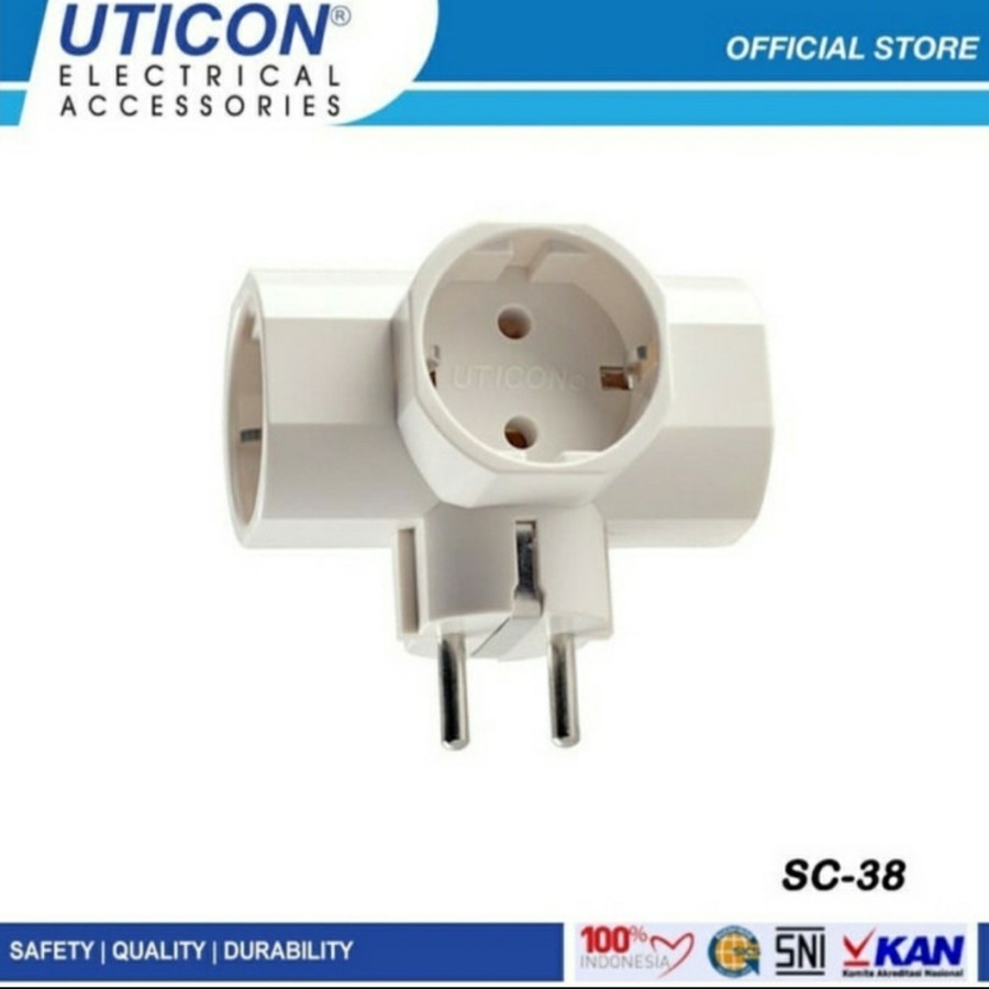 Steker T Arde Uticon SC-38 Cok Cabang Tiga
