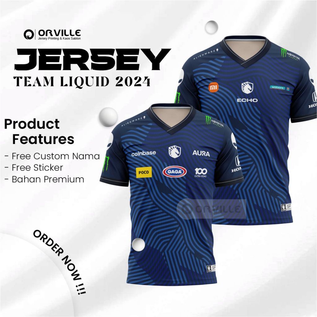 JERSEY TEAM LIQUID AURA ECHO 2024 MLBB ID/PH MPL S13 FREE NICKNAME & STICKER LIQUID