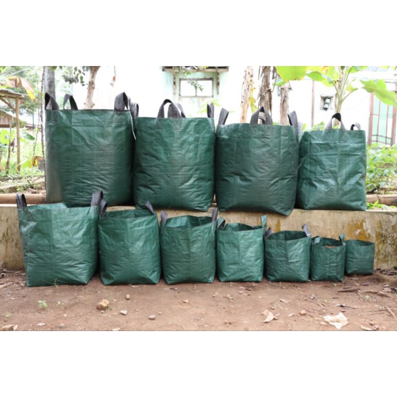 Sekar_Jenaka Planter Bag Bulat Silinder 100 Liter Hijau Pot Tanaman