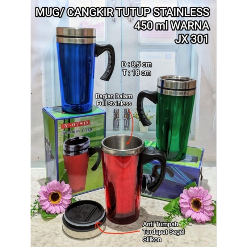 MUG TUTUP STAINLESS TAHAN PANAS & DINGIN/PCS