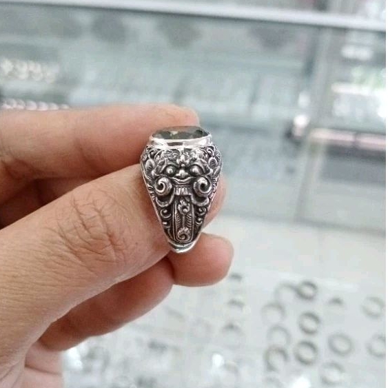 cincin perak bali motif rangda bali klasik