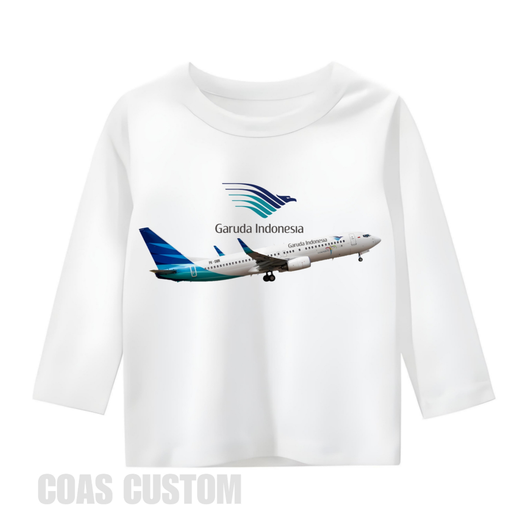 BAJU KAOS ANAK PESAWAT GARUDA INDONESIA LENGAN PANJANG
