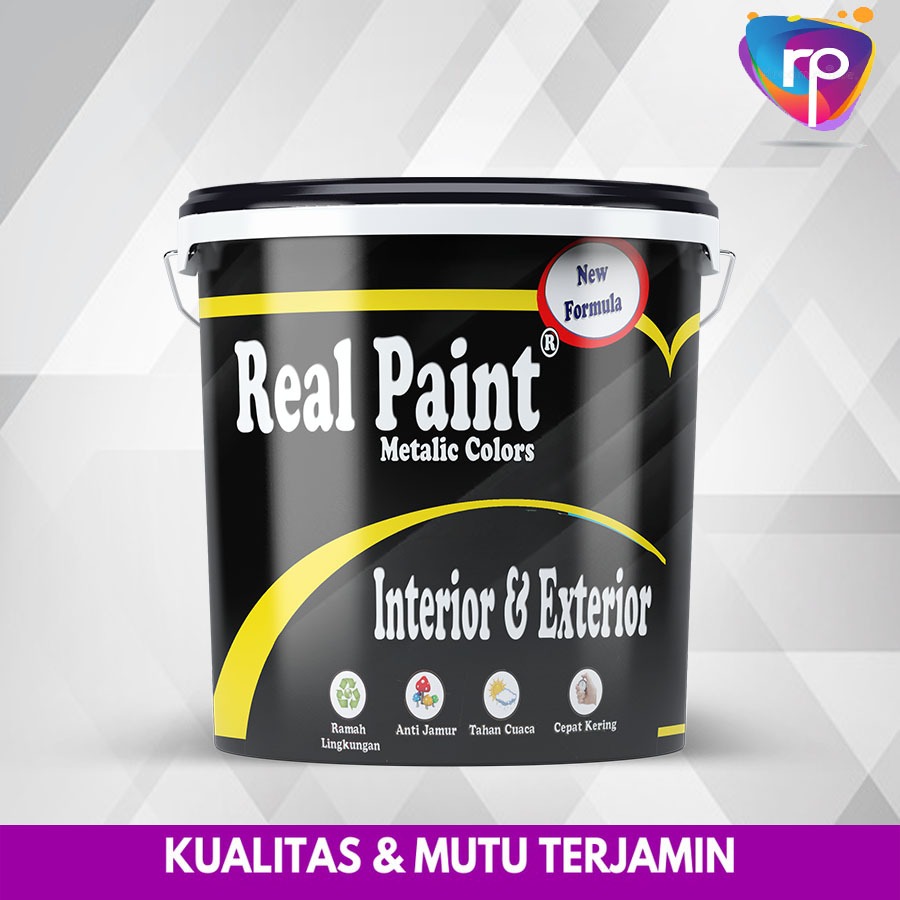 Real Paint Cat Dekorasi Metalik Cat Tembok Warna Emas Tembaga Silver 1kg