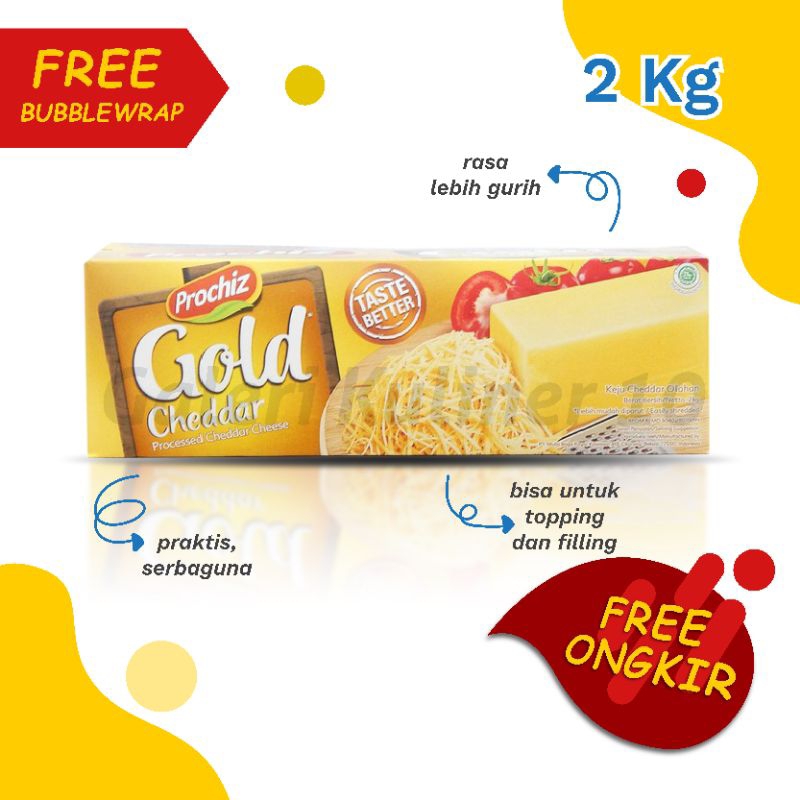 

Prochiz Gold 2kg / Keju Parut 2kg / Keju Chedar