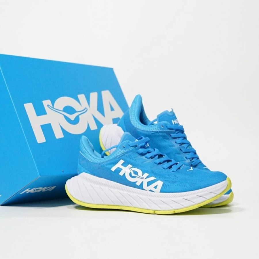 Sepatu Hoka One Carbon X2 Blue White Yellow 39