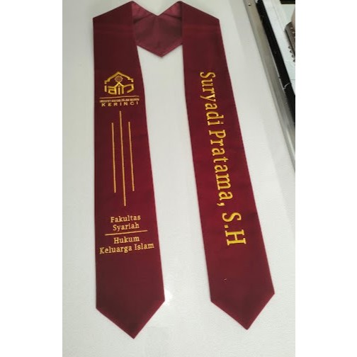 [ MURAH CEPAT ] Selempang Wisuda Leher Bordir / Selempang Kalung Wisuda / Selempang Dua Sisi Depan /