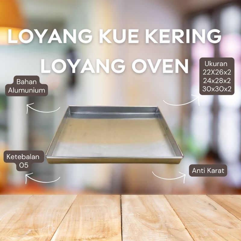 LOYANG KUE KERING/LOYANG OVEN/LOYANG ALUMUNIUM/LOYANG nasi 22x24x2/24x28x2/30x30x2