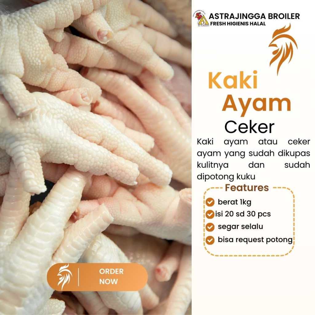 

Ceker ayam broiler kupas segar 1kg astrajingga broiler