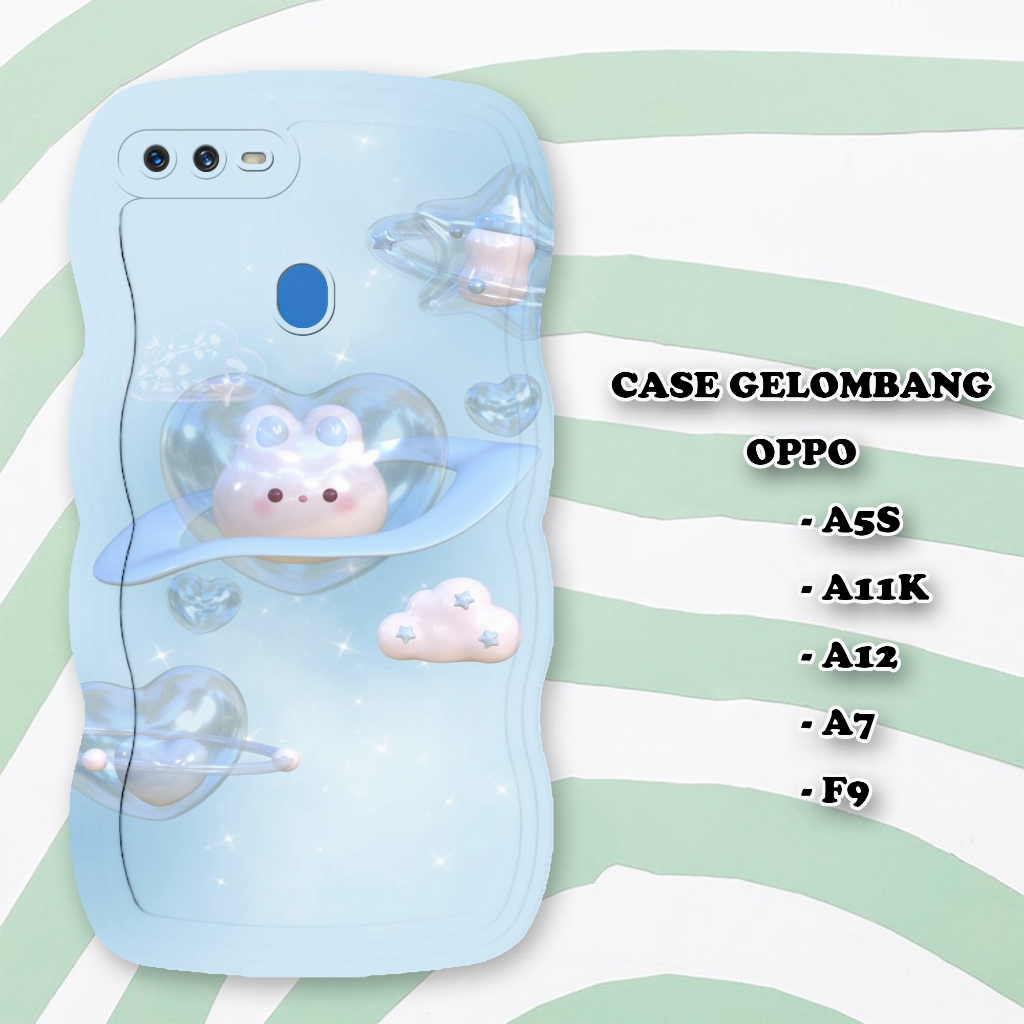 Soft Case GELOMBANG Hp OPPO A5S - A12  - A11K - A7 - F9  -  Case Pro Camera - Fashion Case Motif Luc