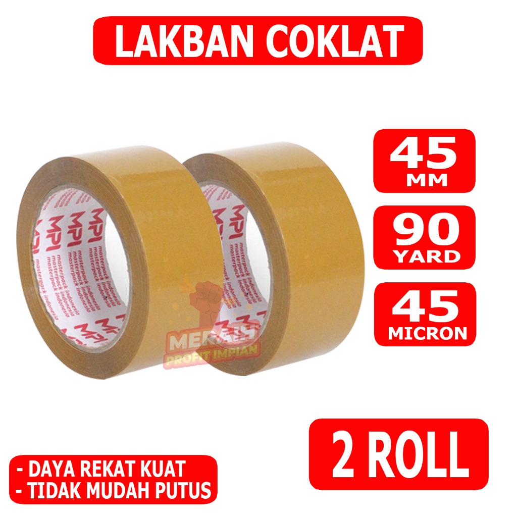 

2 ROLL - Lakban Coklat 45 mm x 90 yard - Lakban Packing - Lakban MPI