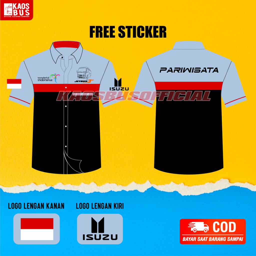 Kemeja Baju Bus Bis Mania Bismania Jetbus 3 Elf Pariwisata Isuzu
