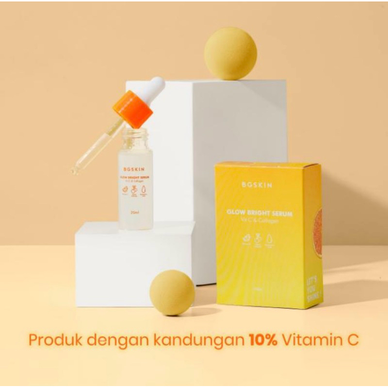 BG SKIN GLOW BRIGHT SERUM VIT C 10% ( MENCERAHKAN, FLEK , BEKAS JERAWAT )