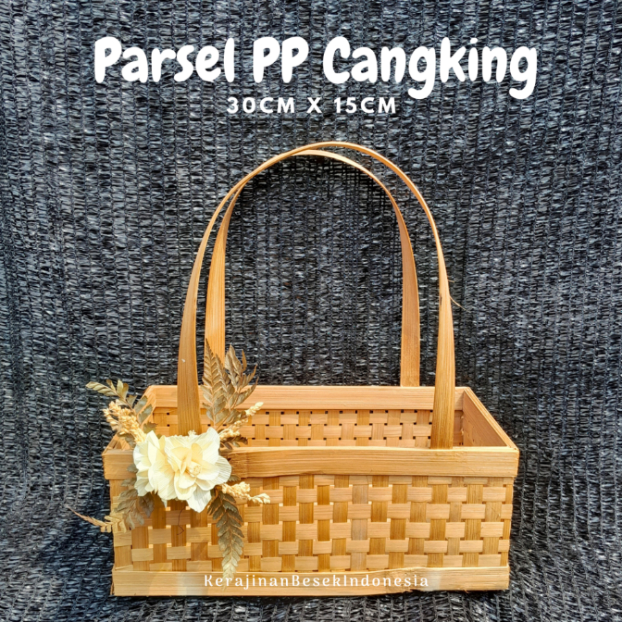 

PARSEL CANGKING 30cm x 15cm HIAS BUNGA hampers hantaran pernikahan seserahan lamaran keranjang box