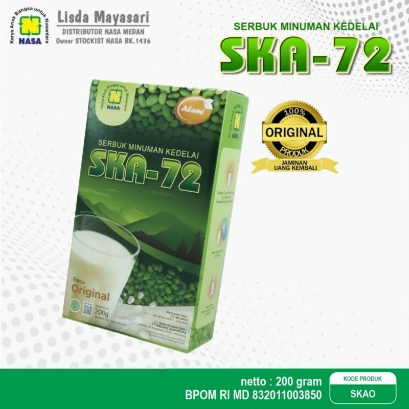 

SERBUK MINUMAN KEDELAI SKA-72 ORIGINAL Asli Ori NASA Official SKAO Minuman Serbuk Susu Kedelai 200gr - Gudang Stockist Distributor Lisda Mayasari Medan