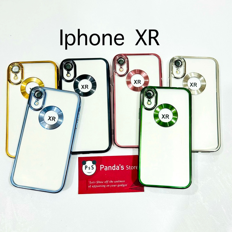 Softcase Iphone XR Lens Protector Circle Chrome Logo Clear Case