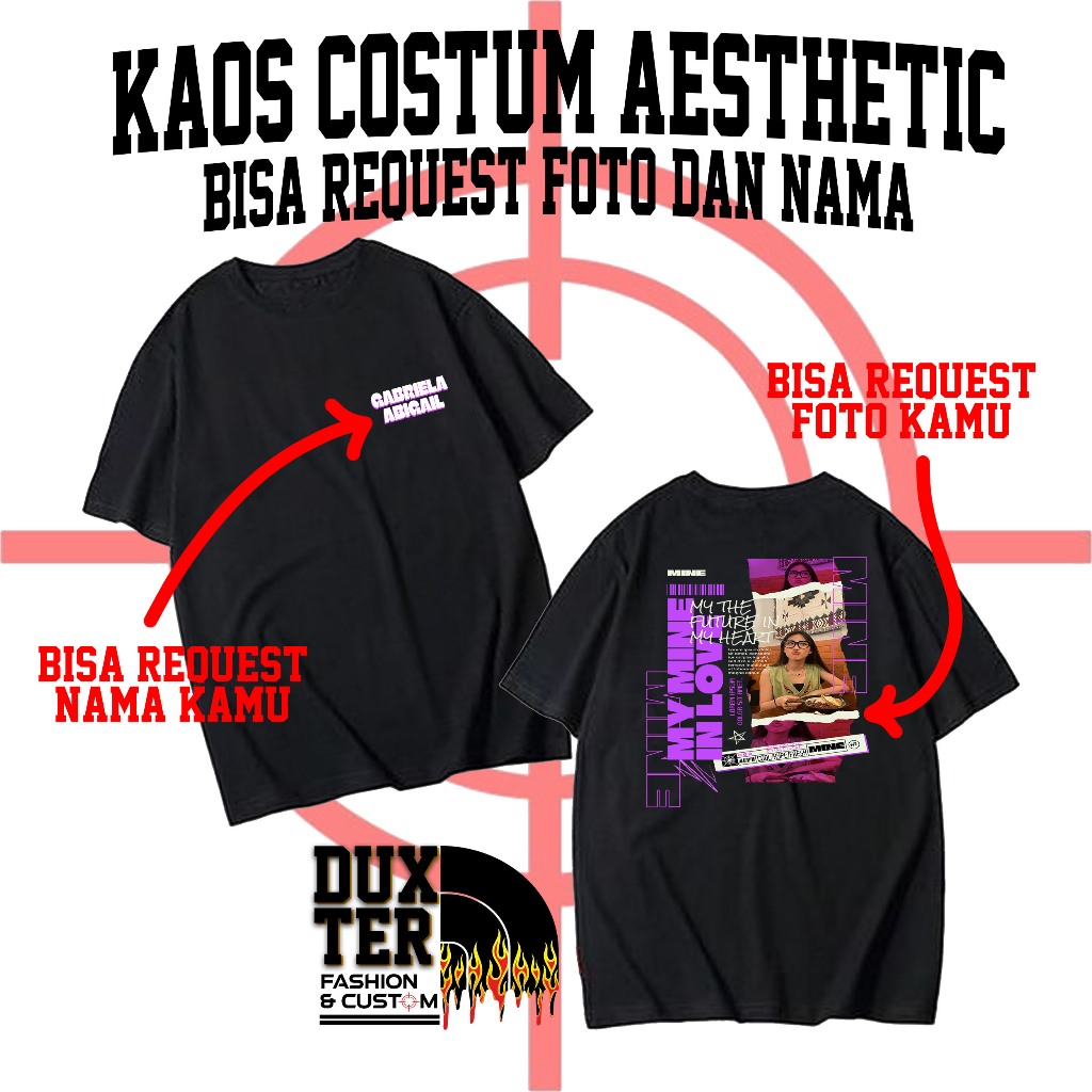 DEXTER COSTUM - KAOS COSTUM AESTHETIC BISA REQUEST NAMA DAN FOTO KAMU - KAOS COSTUM SATUAN - KAOS CO