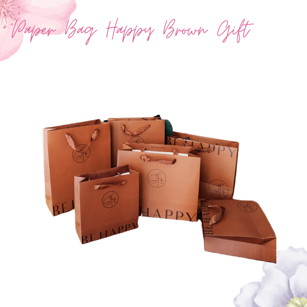 

Paper Bag Happy Brown Gift / Paper bag / Goodie Bag
