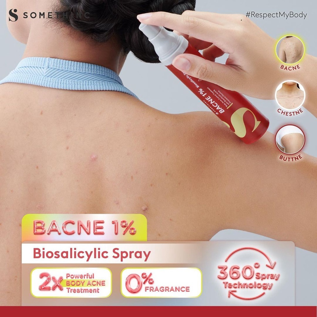 SOMETHINC Bacne 1% Biosalicylic Spray - Spray Jerawat Badan & Jerawat Punggung - Obat Jerawat Someth
