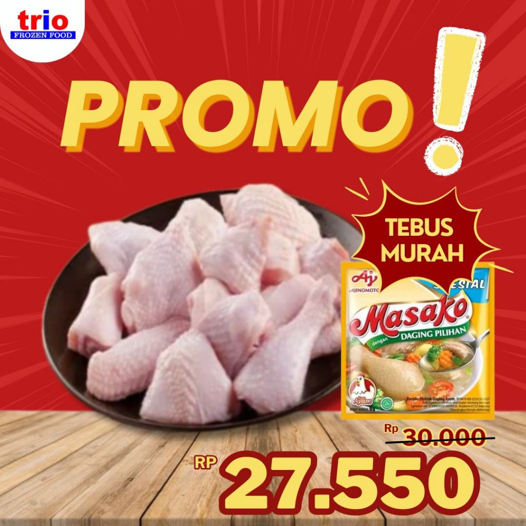 

AYAM POTONG 500GR BONUS MASAKO