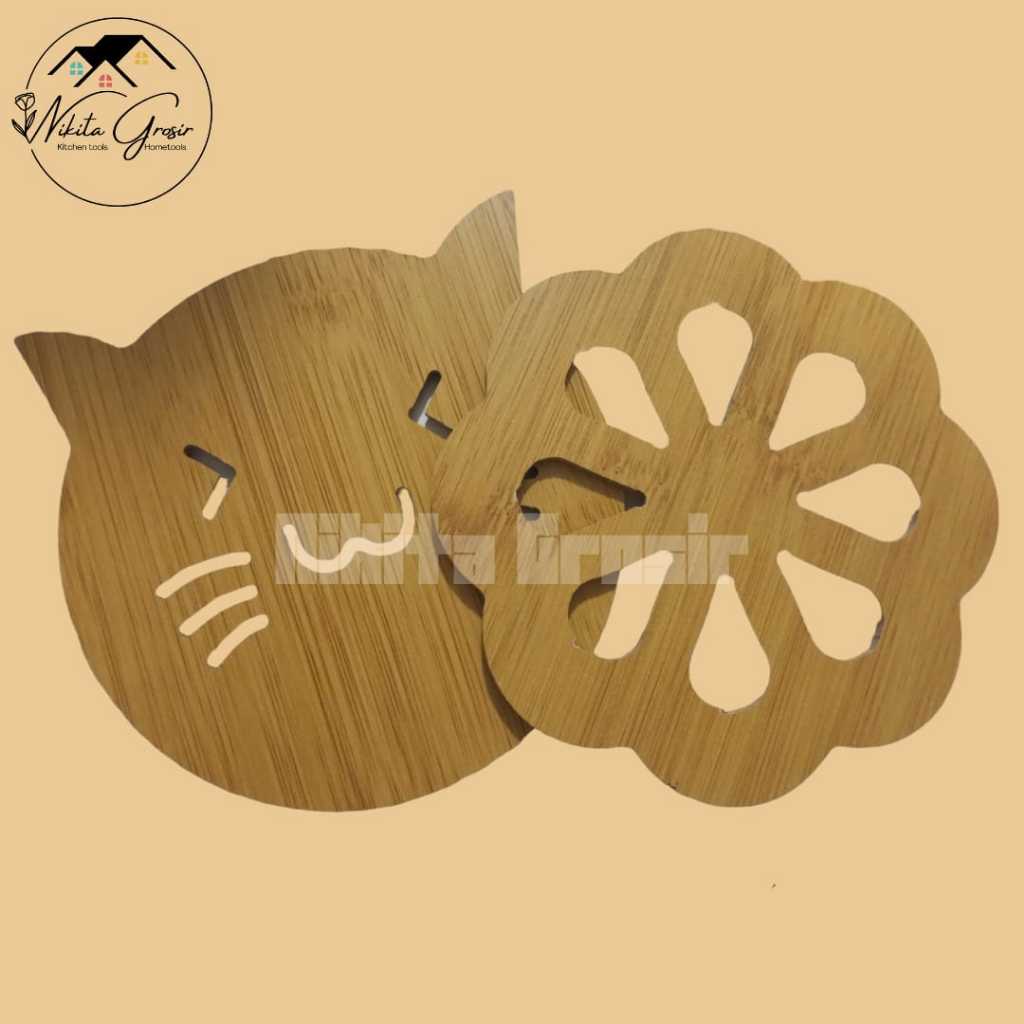 Tatakan Kayu / Tatakan Kayu Motif Bulat Besar