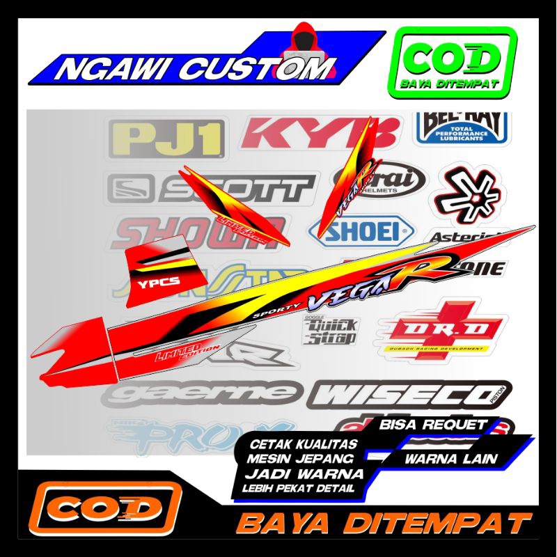 Striping Yamaha Vega R lama terbaru custom