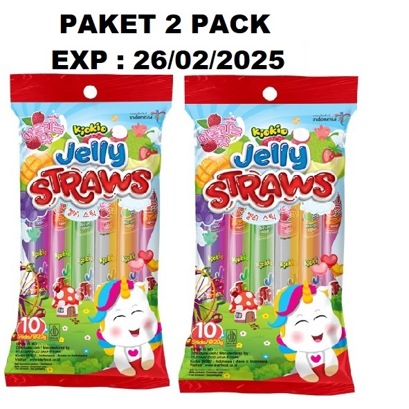 

PAKET 2 PACK KIO KIO JELLY STRAWS RASA BUAH ISI 10 STICK