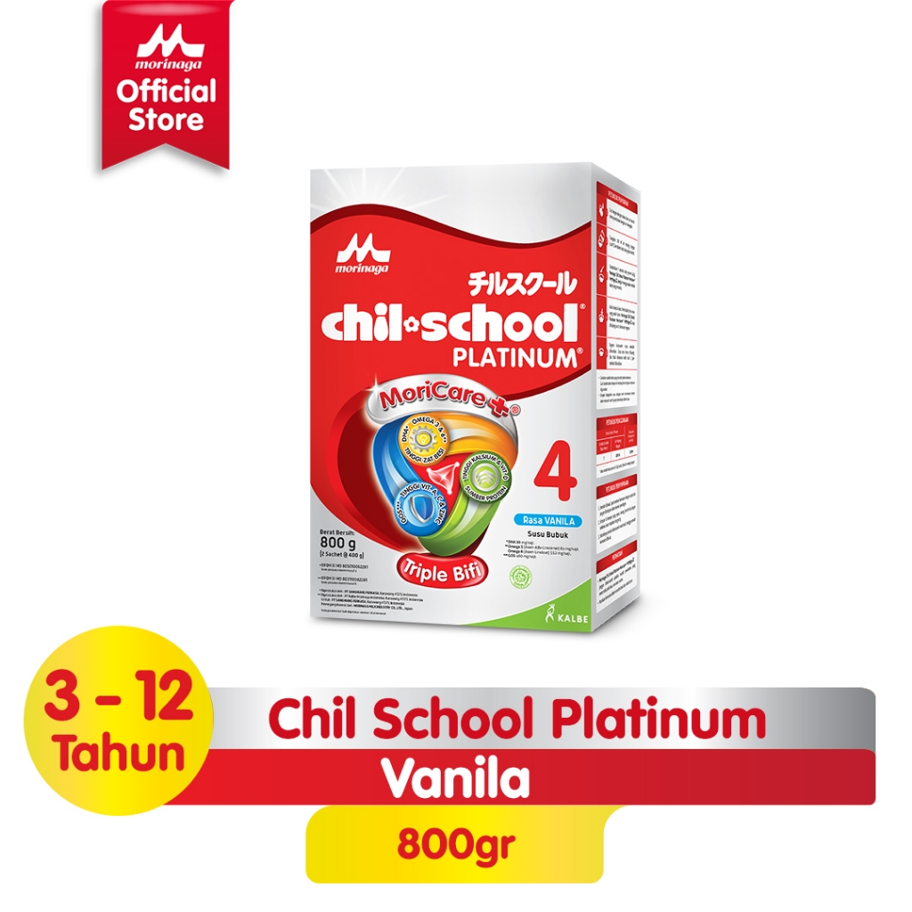 Morinaga Chil School Platinum Vanila 800g Susu Formula Pertumbuhan Anak Usia 3-12 Tahun