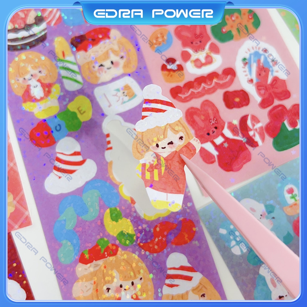 

Colorful Cartoon Cute Stiker/Berbagai Kartun Shiny Stiker/Mahasiswa DIY Hias Bahan Stiker 100 Lembar