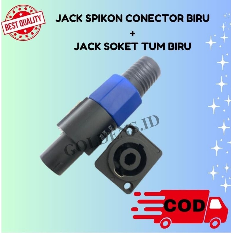 SOKET SPIKON/ SPIKON SATU SET JACK AUDIO (JACK SPIKON + SOKET SPICON HITAM
