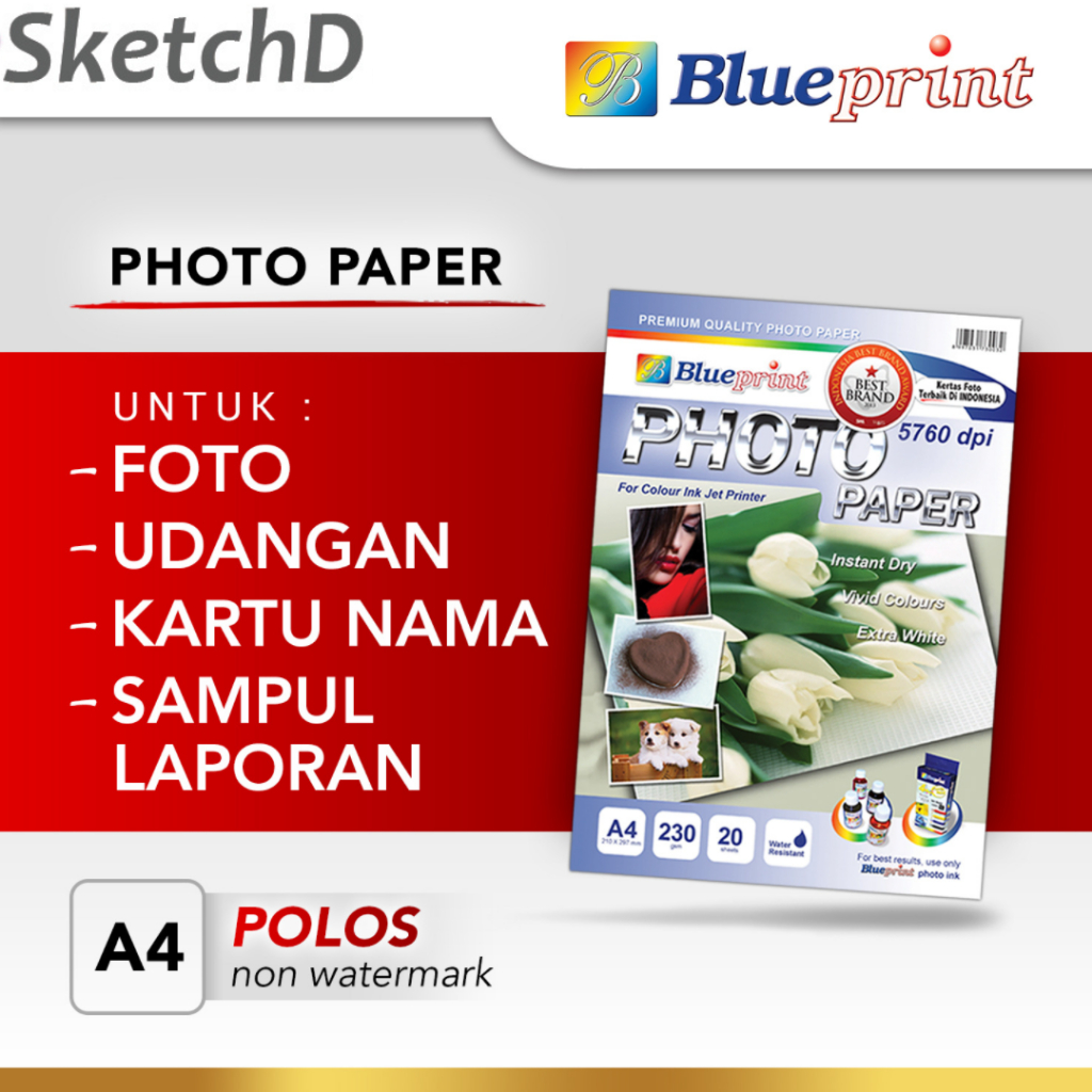 

Kertas Foto A4-230 Tulip Blueprint 20 lbr