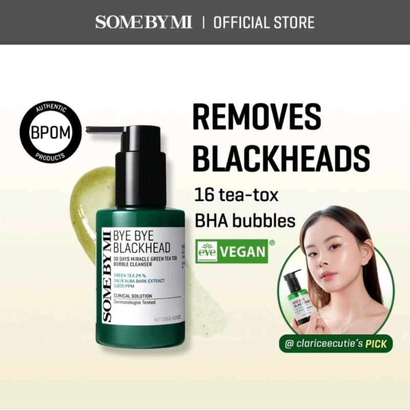 100% ORI SOME BY MI Bye Bye Blackhead 30 Days Miracle Green Tea Tox Bubble Cleanser ED 11-2025