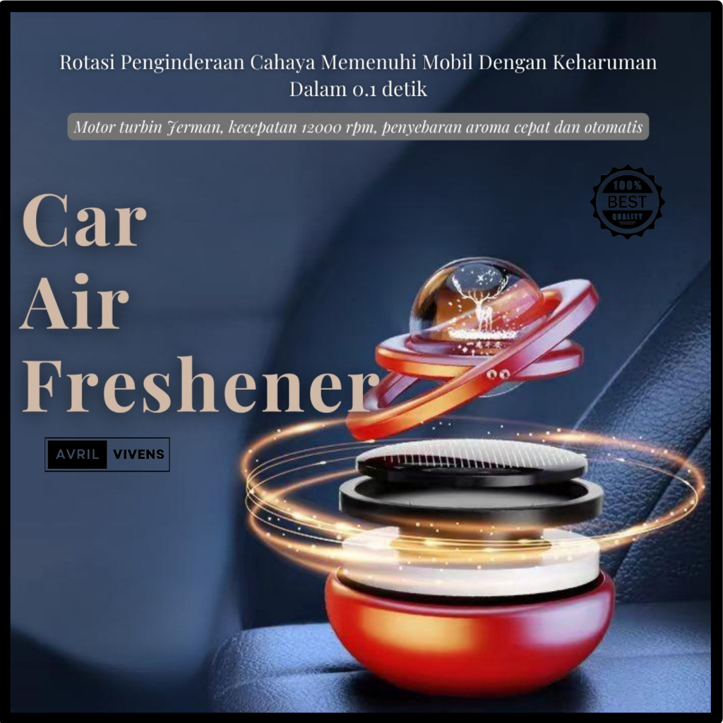 [ARL] Parfum Mobil Tahan Lama / Pewangi Mobil Energi Matahari Bisa Berputar Bola Krystal Termurah