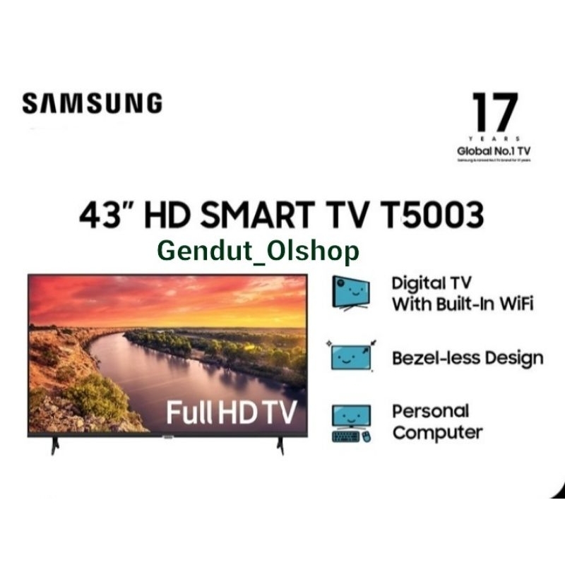(Khusus Wilayah Palembang) SAMSUNG 43T5003 FULL HD Digital Led TV 43inch T5003, LED TV 43 INCH SAMSUNG HD TV UA-43T5003, TV SAMSUNG 43" Digital Palembang