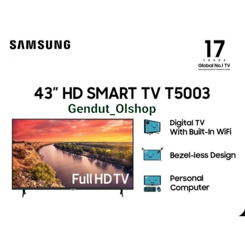 (Khusus Wilayah Palembang) SAMSUNG 43T5003 FULL HD Digital Led TV 43inch T5003, LED TV 43 INCH SAMSU