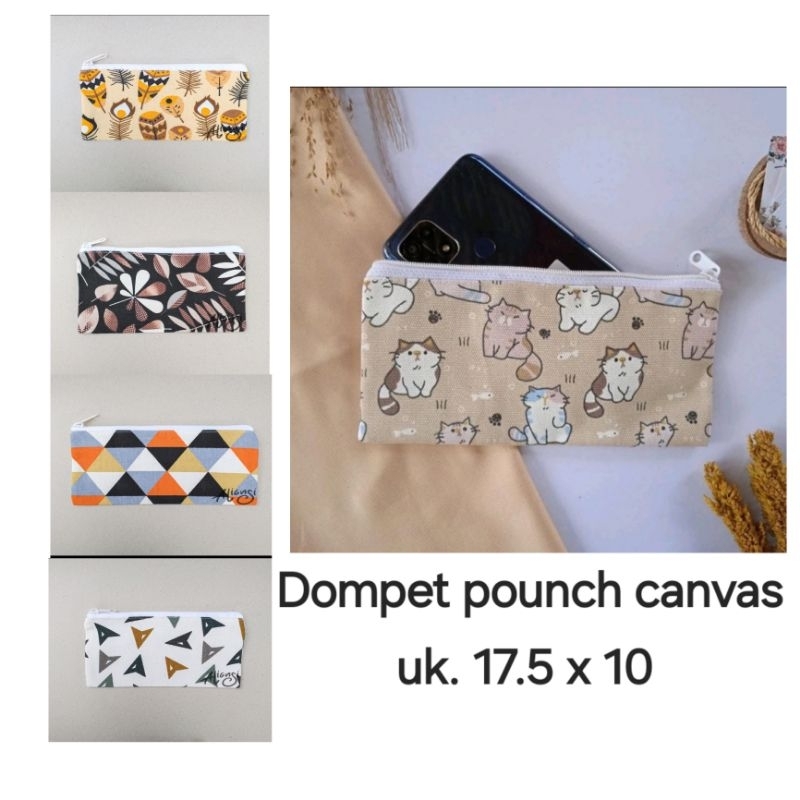 dompet pounch kanvas tebal uk.hp/pounch kosmetik