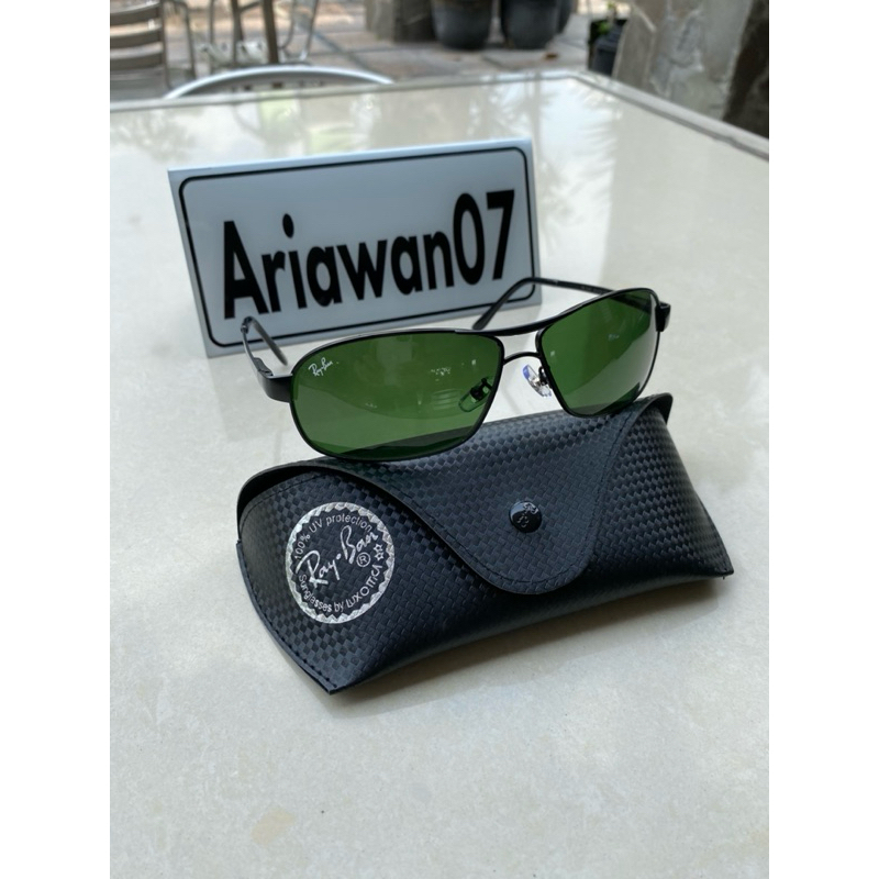 kacamata Ray-Ban Rb 3343 frame hitam kaca hijau