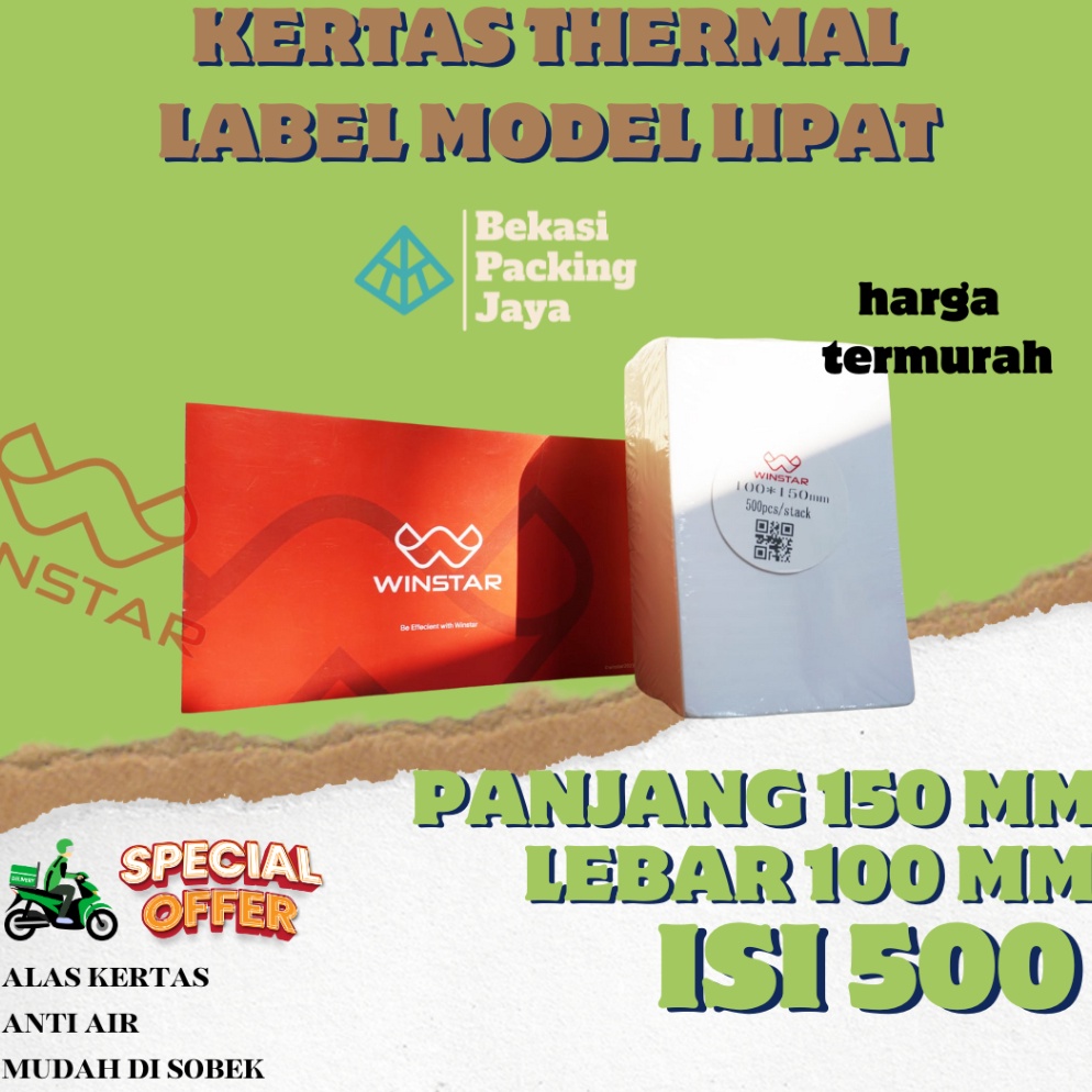 

Kertas Thermal Label Stiker 1x15 mm isi 5 A6 Model Lipat ART R3Z5