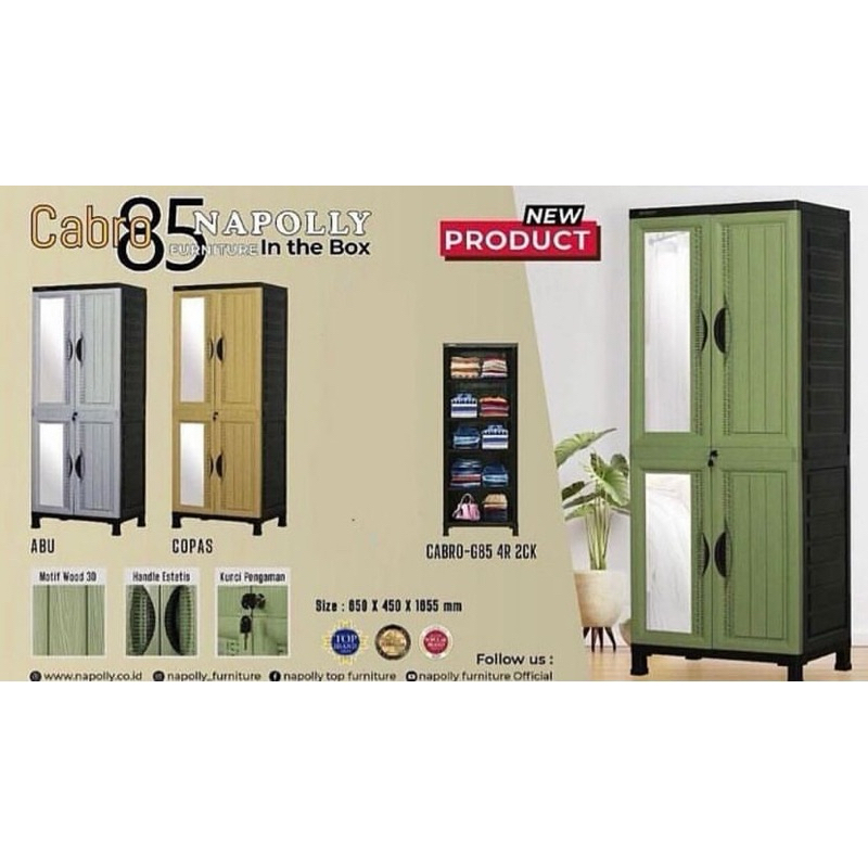 Lemari napolly cabro g85 4rl 2ck