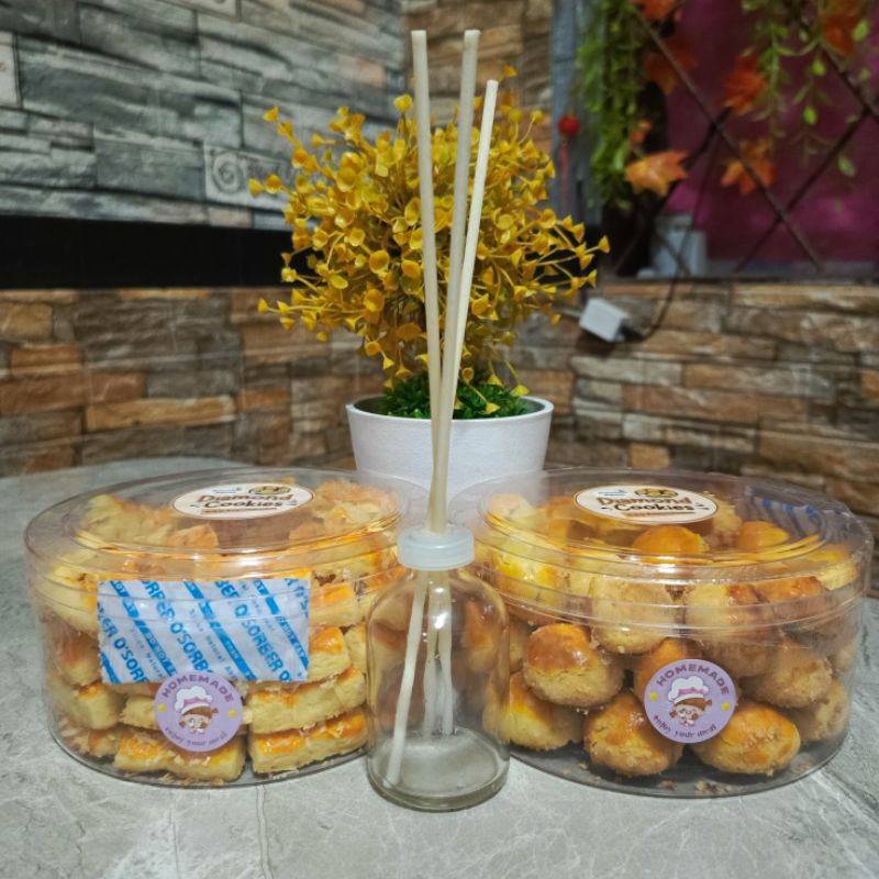 

【 DIAMONDCOOKIES 】PAKET BUNDLING JUMBO 2!! ( Nastar - Kastangel ) • WISMAN • Premium • Mika Bulat • Isi 2 Mika Bulat