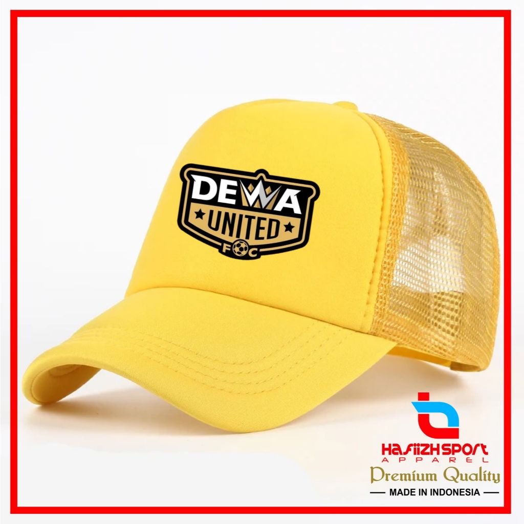 TOPI DEWA UNITED FC / TOPI JARING DEWA UNITED / TOPI TRUCKER DEWA UNITED MURAH