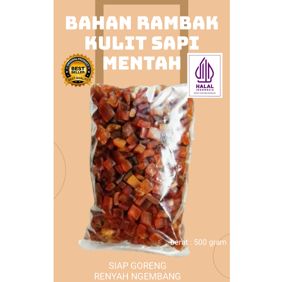 

Rambak Kulit Sapi Mentah(DOROKDOK) Kotak 500gr