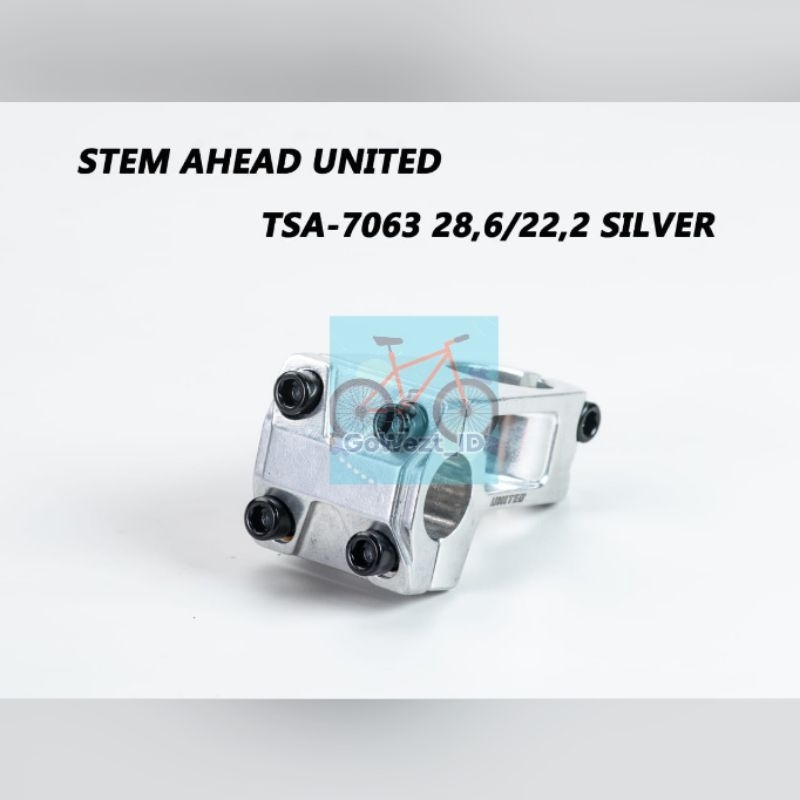 Stem Dudukan Stang Sepeda United Alloy Oversize Silver BMX | High Quality