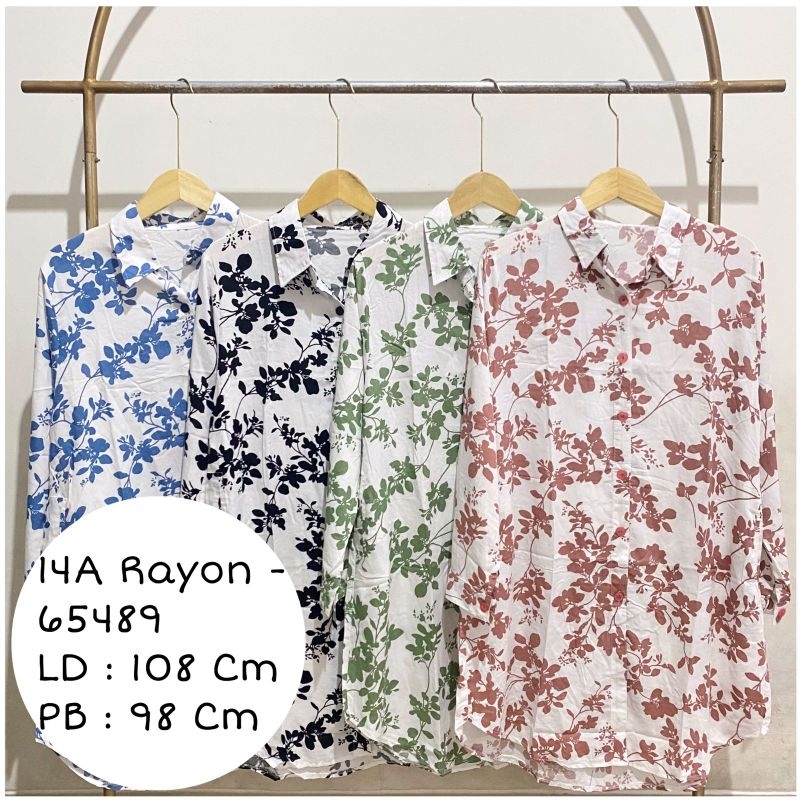 Tunik Wanita motif bunga bahan Rayon premium