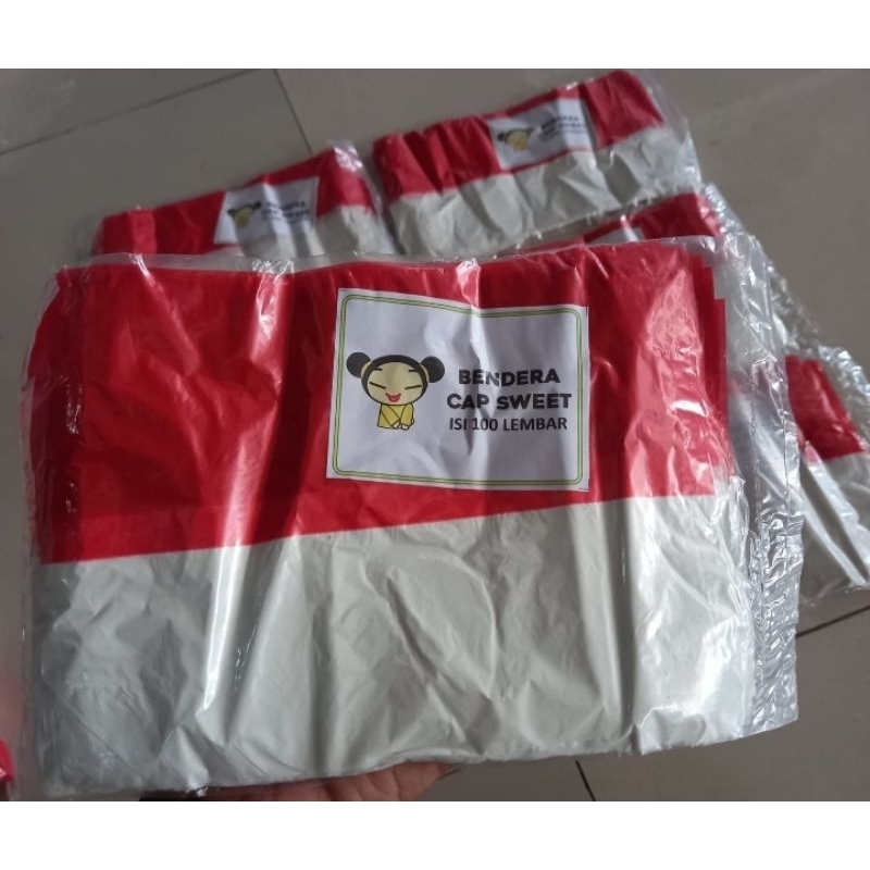 Bendera PLASTIK merah putih / bendera hias plastik merah putih