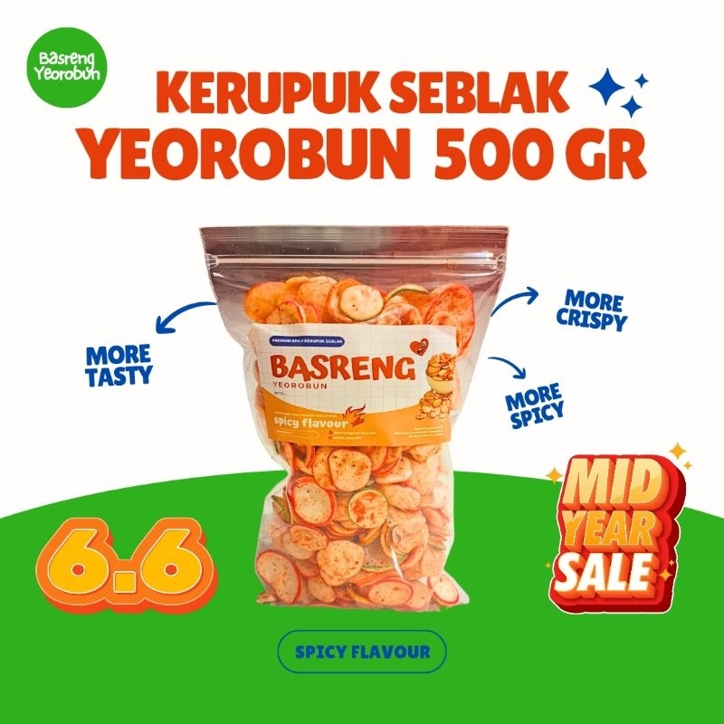 

KERUPUK SEBLAK PEDAS 500 GR (KERUPUK SEBLAK YEOROBUN) KHAS TASIKMALAYA