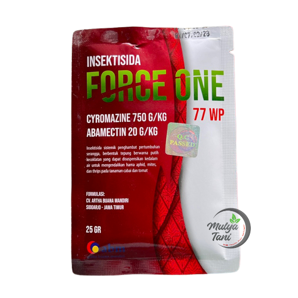 Insektisida Force One 77WP 25 Gram untuk mengatasi serangan Trips, Kutu kebul dan Tungau
