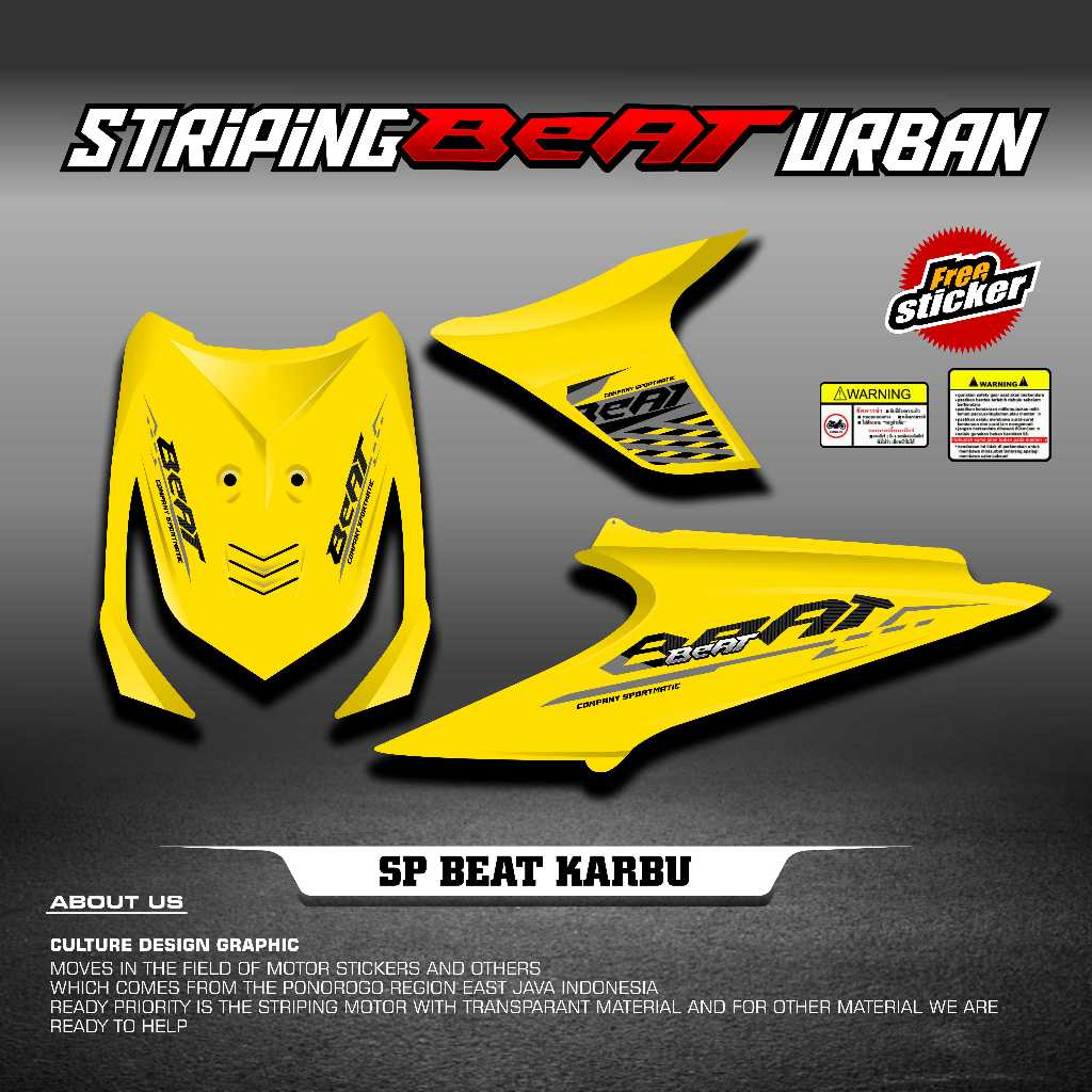 STRIPING BEAT KARBU STIKER VARIASI BEAT KARBU KEREN URBAN 003