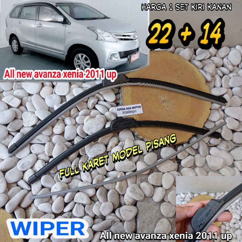 WIPER DEPAN ALL NEW AVANZA XENIA 2011 up WIPER FRAMELESS XENIA AVANZA 2011 up 1 SET DEPAN