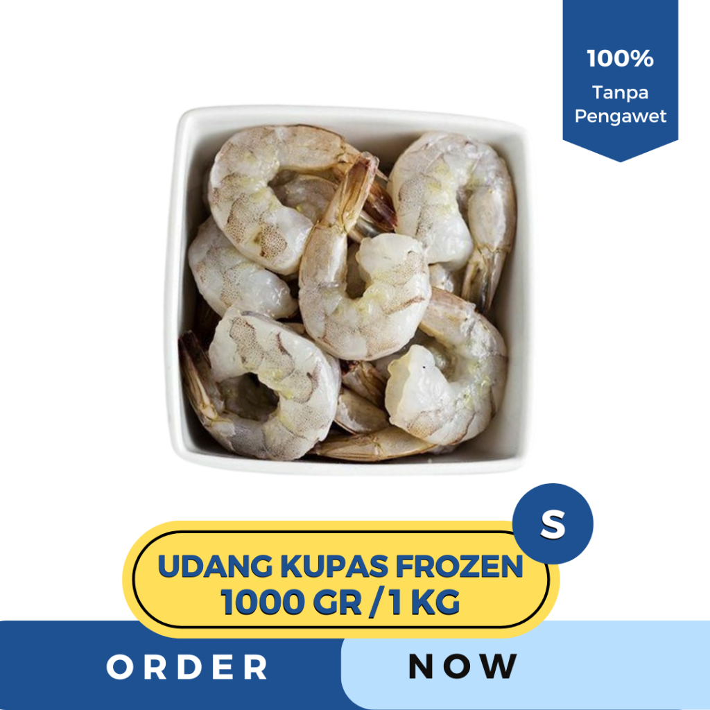 

Udang Kupas Frozen / Udang Kupas Beku Ukuran S 1KG/1000 Gram | 100% Bersih Tanpa Kepala