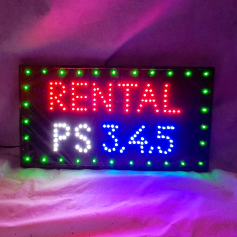 papan lampu LED tulisan RENTAL PS 3 4 5 new